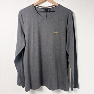 HUGO BOSS MEN GREY YELLOW LONG SLEEVE SIZE MEDIUM BRAND NEW WITH TAGS